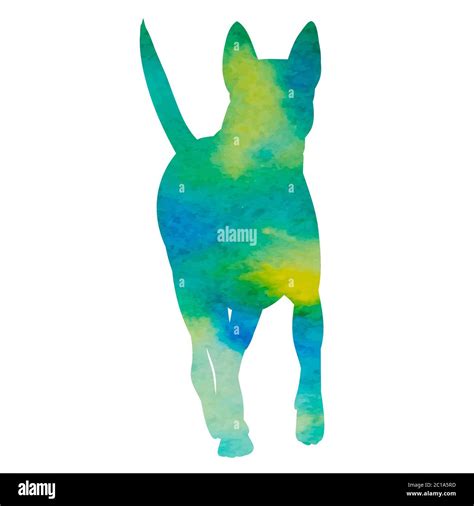 green watercolor silhouette of a dog Stock Vector Image & Art - Alamy