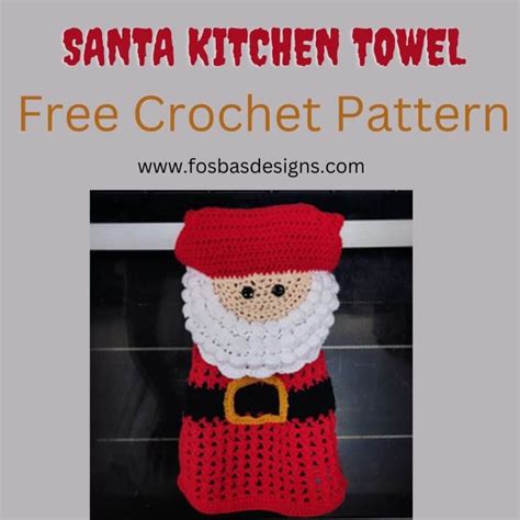 Christmas Crochet Kitchen Towel Free Pattern Fosbas Designs In