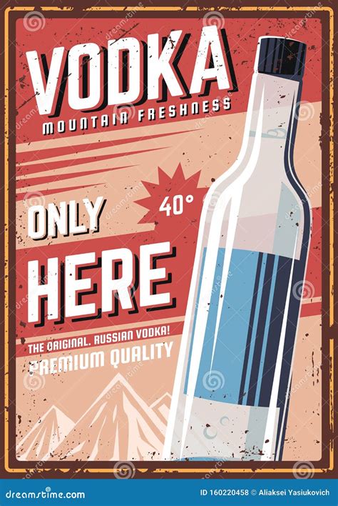 Wodka Retro Poster Vector Illustratie Illustration Of Deco