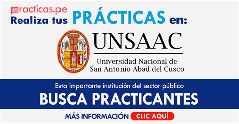 Convocatoria De Prácticas Unsaac Del Cusco 108 Plazas