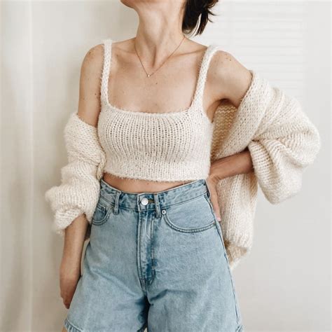 Knit Crop Top Etsy