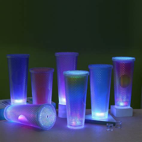 Ml Dazzle With Lights Plastic Bpa Free Water Cup Studded Tumbler