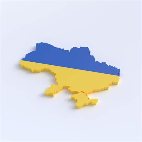 Premium Photo Ukraine Map With Colors Of Ukrainian Flag Isolated On