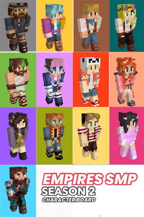 Empires SMP s2 character poster I made in case anyone ever needs this for reference : r/EmpiresSMP