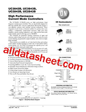 UC3843B Datasheet(PDF) - ON Semiconductor