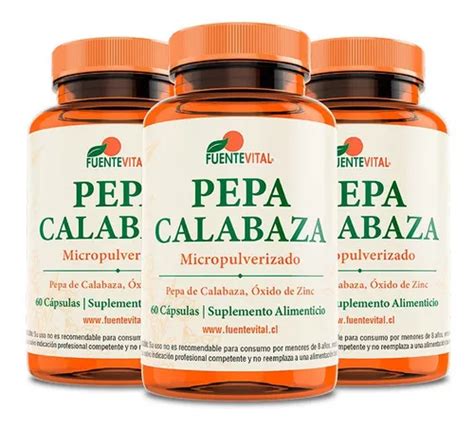 Pepa De Calabaza Zinc Fv 180 Capsulas 3 Frascos Prostata