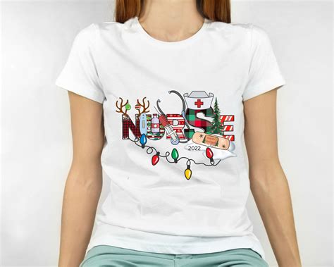 Custom Nurse Shirts Christmas Christmas Nurse Shirt Nurse Etsy