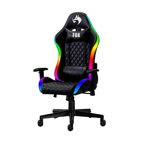 Cadeira Gamer Fox Racer RGB LED 120Kg Preta KaBuM