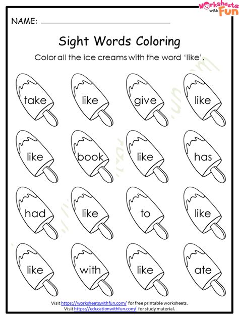 Preschool Sight Words Superstar Worksheets Worksheets Library