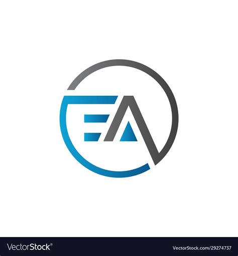 Initial Ea Letter Logo With Creative Modern Vector Image