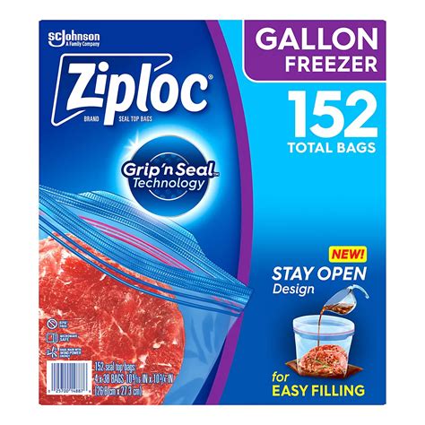 Ziploc Gallon Freezer Bags, 152 ct | BJ's Wholesale Club