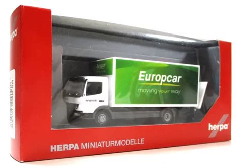 MODELLAUTO H0 1 87 Herpa 307567 MB Atego 10 Koffer Bühne Europcar EUR