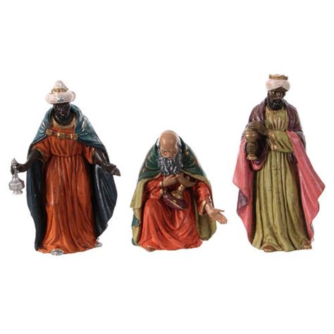 Set Of 11 Terracotta Figurines For Neapolitan Nativity Scene Of 12 Cm