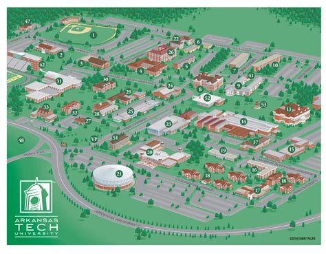 Arkansas Tech Campus Map Map Vector