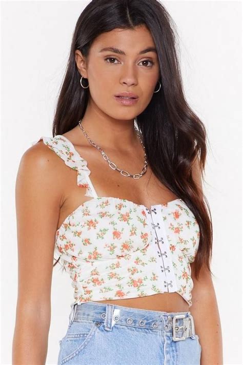 I M Hooked On A Feeling Floral Crop Top