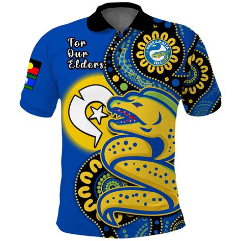 Custom Text And Number Eels Rugby Naidoc 2023 Polo Shirt For Our Elders