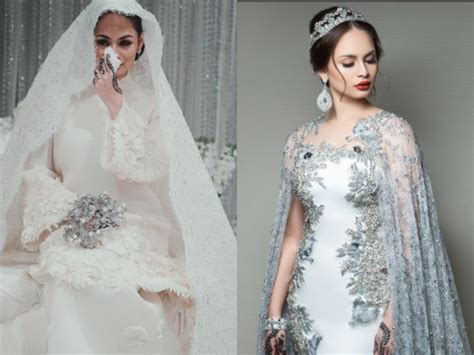 How Stunning Are Izara Aishahs Wedding Dresses By Rizalman And Rizman