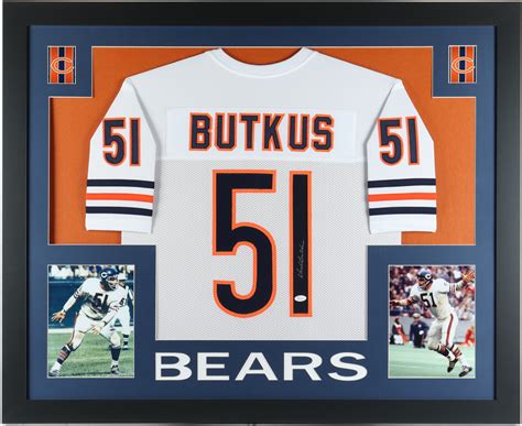 Dick Butkus Signed Custom Framed Jersey Jsa Pristine Auction