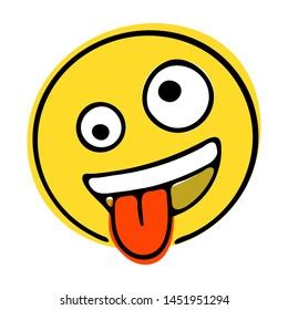 Zany Face Emoji Yellow Face Big Stock Vector (Royalty Free) 1451951294 | Shutterstock