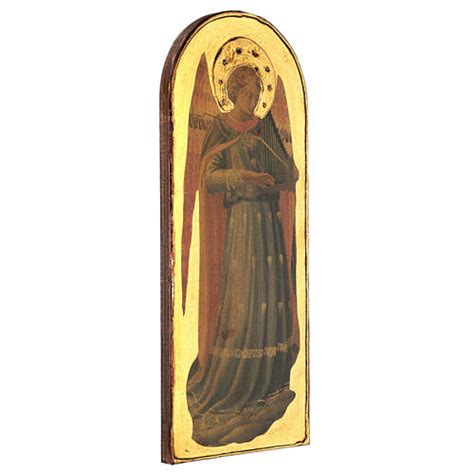 Musician Angel Print By Beato Angelico Poplar Wood 40x15 Organ