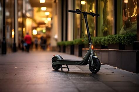 Scooter eléctrico estacionado en una acera Foto Premium