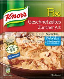 Knorr Fix Geschnetzeltes Züricher Art 549 0 Kalorien kcal und