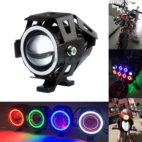 Farol de led olhos de anjo para motocicleta 2 peças 125w u7