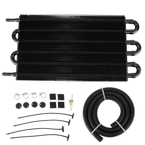 6 Row Transmission Engine Oil Cooler Kit Universal Aluminum Remote