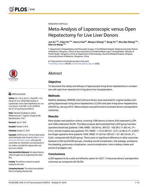 Pdf Meta Analysis Of Laparoscopic Versus Open Hepatectomy For Live