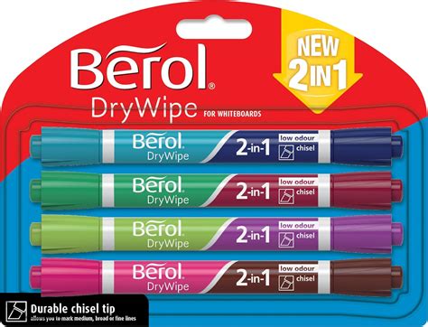 Berol Dry Wipe Dual Ended Chisel Tip Whiteboard Marker Assorted Fun