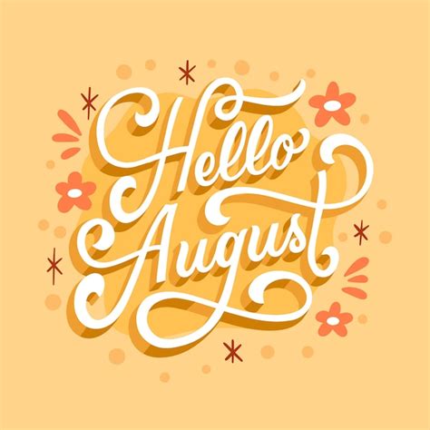 Letras De Hola Agosto Dibujadas A Mano Vector Gratis