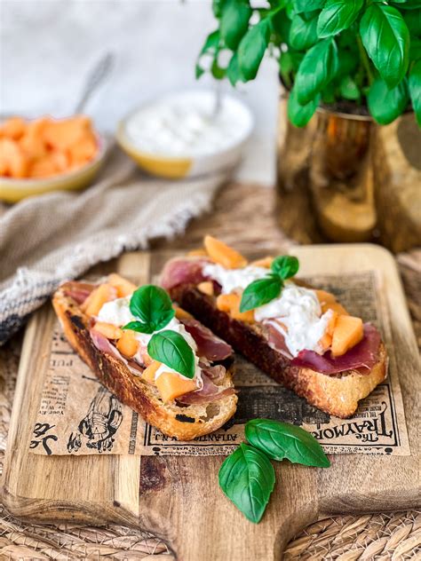 Bruschetta Meloen Parmaham Stracciatella CookingQueens