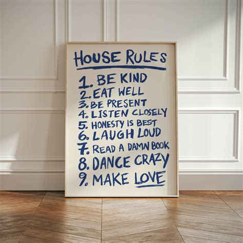 Custom House Rules Wall Art, Bar Cart Art, Trendy Home Decor ...