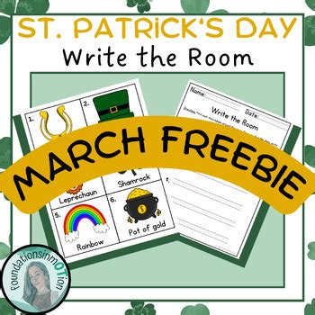 Freebie March St Patrick S Day Write The Room Vocabulary Handwriting