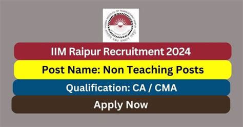 IIM Raipur Recruitment 2024 Non Teaching Posts Apply Now Tamilanguide