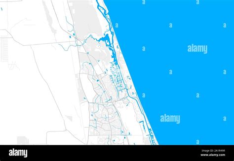 Rich Detailed Vector Area Map Of Palm Coast Florida Usa Map Template