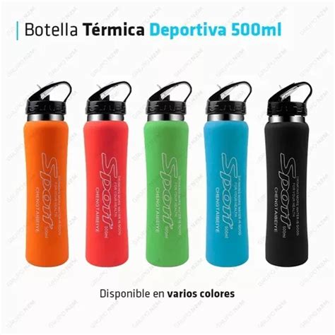 Botella Termica Deportiva Termo Acero Inox Engomado 500 Ml En Venta En