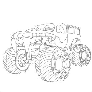 Monster Truck para colorear Fácil de imprimir