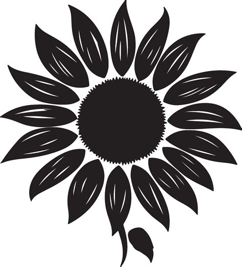 Sunflower Silhouette Vector Illustration White Background 41163808 ...