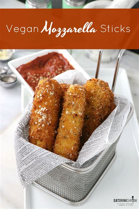 Vegan Mozzarella Sticks With Easy Red Sauce Eat Drink Shrink