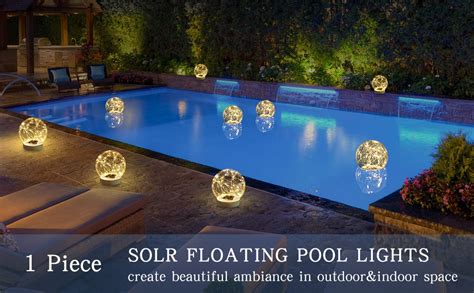 Amazon Lenone Solar Floating Pool Lights Glow In The Dark Warm