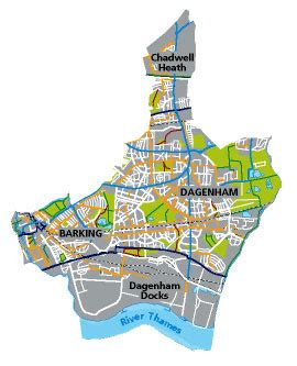 Barking & Dagenham Map Region Political | Map of London Political Regional