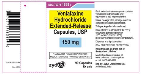 Venlafaxine Hydrochloride Extended Release Capsules