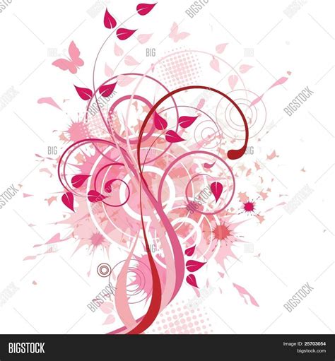 Pink Floral Vector & Photo (Free Trial) | Bigstock