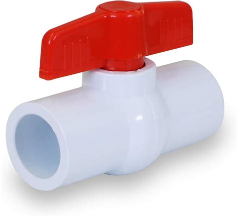 Amazon Midline Valve PVC Ball Valve Red T Handle Water Shut Off 1