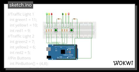 Traffic Light Wokwi ESP32 STM32 Arduino Simulator