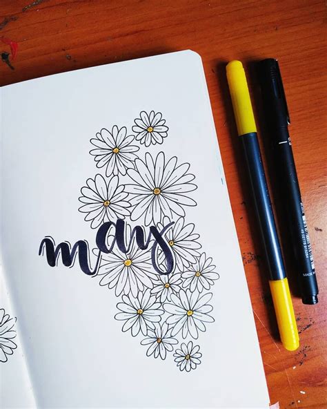 May Bujo Cover Love Flowers Bullet Journal Month New Theme