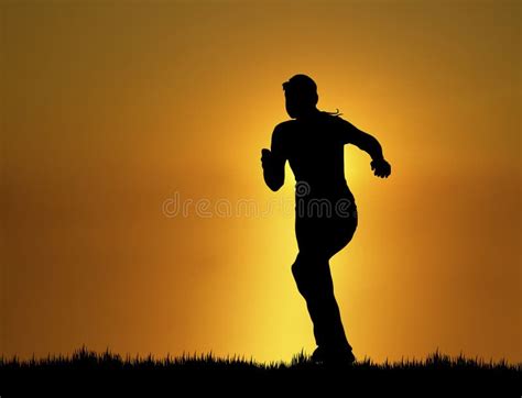 Jogging in the sunset stock photo. Image of shadow, lifestyle - 21399482