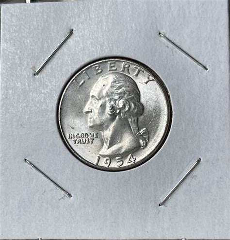 1954 S Washington Silver Quarter Choice Brilliant Uncirculated Ms63