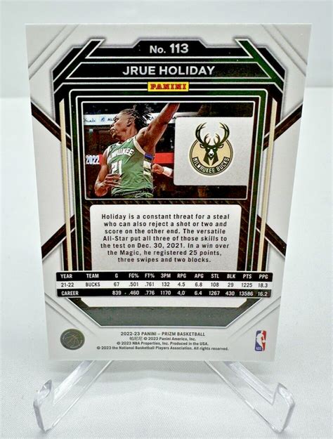 2022 23 Panini Prizm Basketball Jrue Holiday Milwaukee Bucks 113 EBay